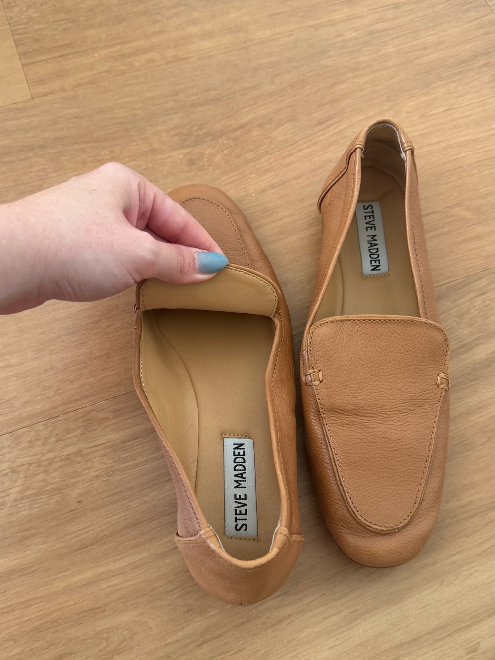 Steve Madden Tan Leather Penny Loafers